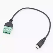 USB 3.1 Type-C Male to 5 Pin Screw Connector Shield Terminal Plug Adapter Cable