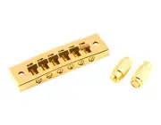 Kluson Harmonica Steel Bridge, Gold With Brass Saddles - KHBSG