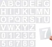 Letter and Number Templates, 36 PCS Reusable Plastic Uppercase Letter Stencils for Scrapbook, DIY Craft, Art Projects Decoration (7.6cm/2.9in)