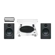 Audio-Technica AT-LP60XBT-WW Automatic Turntable White with Speakers Bundle