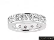 2.10Ct Round Cut Diamond Box Wedding Eternity Band Ring 950 Platinum G SI1 Prong