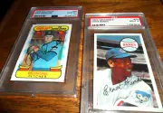 2 LOT 1978 KELLOGGS RICK REUSCHEL CHICAGO CUBS PSA 10 GEM MINT & ERNIE BANKS 9