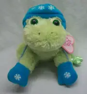 Aurora Fancy Pals MITTENS THE FROG W/ BLUE HAT 7" Plush STUFFED ANIMAL Toy NEW