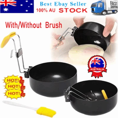 Egg Poacher Pan Foldable Ear Hanging Non-stick Egg Cooker Stainless Steel PJ