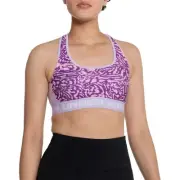 Medium NWT Women's Under Armour Purple Print Mid Impact Crossback Sports Bra