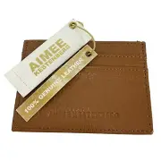 Aimee Kestenberg Credit Card Wallet Brown Leather London Slim Msrp $48 Nwt