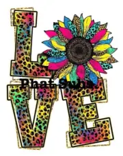 Sublimation Print Love Leopard Sunflower Ready To Press Heat Transfer