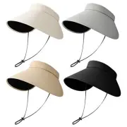 Unisex Sun Protection Hat Beach Ponytail Hat Wide Brim Open Top Headwear
