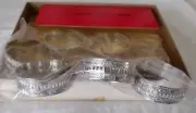 Set of 8 Vintage Silver Tone Filigreed Reticulated Napkin Rings