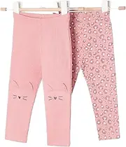 [Generisch] Mayoral 2721 2 Pack Leopard Print Leggings, Pink