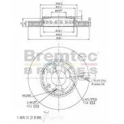Bremtec Euro-Line GeoZinc Coated Brake Rotor - BDR21950EL