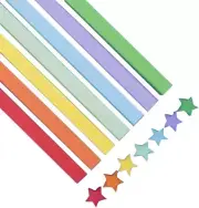 Origami Stars Paper Decoration Paper Strips, 7 Color Star Strip Paper Lucky Star