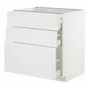 METOD / MAXIMERA base cabinet with 3 drawers, white/Stensund white, 80x60x80 cm