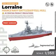 SSMODEL 1/350 Military Model Kit France Navy Lorraine Battleship Full Hull WWII