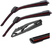 Car Wiper Blades for Ssangyong Korando C C200 / New Actyon 2011-2017, Double Rubber Front Rear Wiper Blades, Windshield Wiper Blades Hatchback 24"+16"+14"