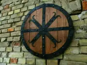 Medieval Round Viking Wooden Shield Battle Ready Shield Wall Decoration Vintage