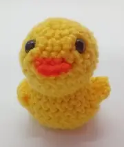 Yellow Duck Crochet Plushie Stuffed Animal Handmade