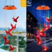 Solar Wind Chimes Lights LED Color Changing Hanging Birds Lamp Garden Home Decor