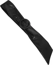 [JEWEDECO] Belt Belt Black Woman Dressy Waist Fabric Waistband Jean Cinch Elastic Trendy Dresses Jeans Adjustable Elegant Thin Fashion Style Women Stretchy Pu Leather