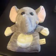 Kellytoy Plush Hand Puppet Gray Elephant Sparkle Eyes 11”