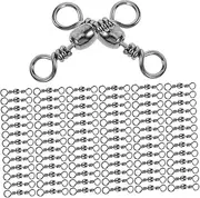 100pcs Saltwater Fishing Snap Swivels Rolling Swivel Tackle Fish Line Connector Fishing Accessories Kit