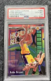 1999 TOPPS CHROME KOBE BRYANT HIGHLIGHT REELS SP PSA 10 #HR4 LOS ANGELES LAKERS