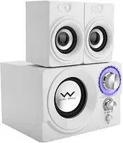 Wood Desktop Speaker, USB Wired Multimedia Stereo Sound External Treble Bass Computer Speakers Notebook 2.1 Channel Subwoofer for Surround Sound