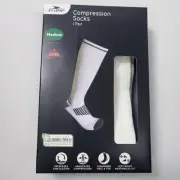 1 Pair Crane Unisex Compression Socks White Medium Shoes Size M 6.5-10.5 W 8-12