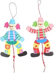 Kisangel 2Pcs Marionettes Puppet Funny Clown String Puppets for Interactive Clown Dolls for Creative Play and Parent Bonding