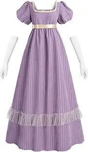 [CR ROLECOS] Regency Dress Jane Austen Dresses Victorian Tea Party Gown White