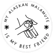 My Alaskan Malamute is My Best Friend - Circle Sticker Decal 3 Inch - Dog Pet