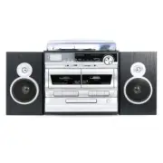Trexonic Trx-11Bs 3-Speed Vinyl Turntable Home Stereo System Cd Player Double