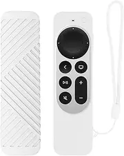 Apple TV Remote Case Anti-Drop Anti-Slip Shock Proof Silicone Protective Cover Case for Apple TV 4K Remote (White)