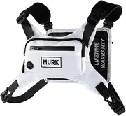 MVRK Water Resistant Chest Pack - Minimalist Running Pack For Workouts, Running Phone Holder With Extra Storage, Lightweight Running Vest, Running Backpack With Reflective Print Chest Bag Running Belt