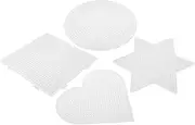 VANZACK 4pcs Geometric Template Puzzles Template Fuse Beads Board Bean Templates Stencil Puzzle Bean Templates Kit Bean Template Stencil Bean Stencils Transparent Plastic
