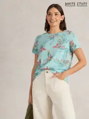 White Stuff Blue 100% Cotton Abbie T-Shirt (F48299) | $58