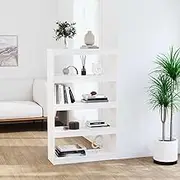 Book Cabinet/Room Divider White 80x30x135.5 cm Solid Wood Pine, Home Office Shelving