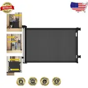 Indoor/Outdoor Retractable Gate, 33" High, 71" Wide - Safety for Kids & Pets