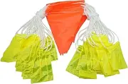 On Site Safety Bunting Flags with Reflective Yellow Tags, 30 Meters Length, Orange