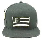 USA Snapback Cap Hat US Flag Stars Stripes OSFM Gray Men's NWT