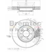 Bremtec Euro-Line GeoZinc Coated Brake Rotor - BDR17050EL