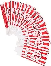 YOSADIER Elegant Paper Popcorn Tins 24pcs Small Popcorn Bags Portable Party Supplies Striped Wavy Edges for Snack Gatherings