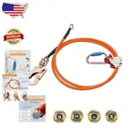 Premium Tree Climbing Flip Line 1/2" X 8ft with Steel Core & Auto-Locking Hook