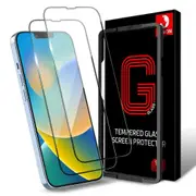 Tough On 2 Pack Full Tempered Glass Screen Protector for iPhone 14 - Black Edge