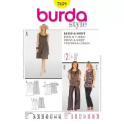Burda 7659 Misses Shirt Dress Top Sewing Pattern 8-20