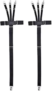 [Generic] 1 Pair Shirt Stays Garters Holder Straps Non-slip Locking Clamps Elastic Adjustable Shirt Sock Suspenders