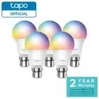 Tapo L530B 5-Pack Smart Wi-Fi Light Bulb, Multicolour B22 60W Equivalent, Voice