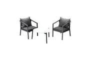 Livsip 3PCS Outdoor Furniture Lounge Set White 70cm Coffee Table