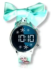 FROZEN II Digital LED Watch w/ Silicone Band, Removable Bow & Metal Case NWT NIB