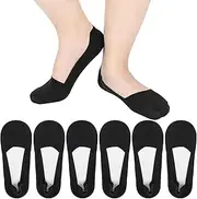 [Radsocken] 6 Pairs No Show Socks for Women, Non Slip Invisible Boat Socks Cotton Ultra Low Cut Liner Socks, Ladies Pop Socks for Loafer Flats Boat Shoes Size 4-7